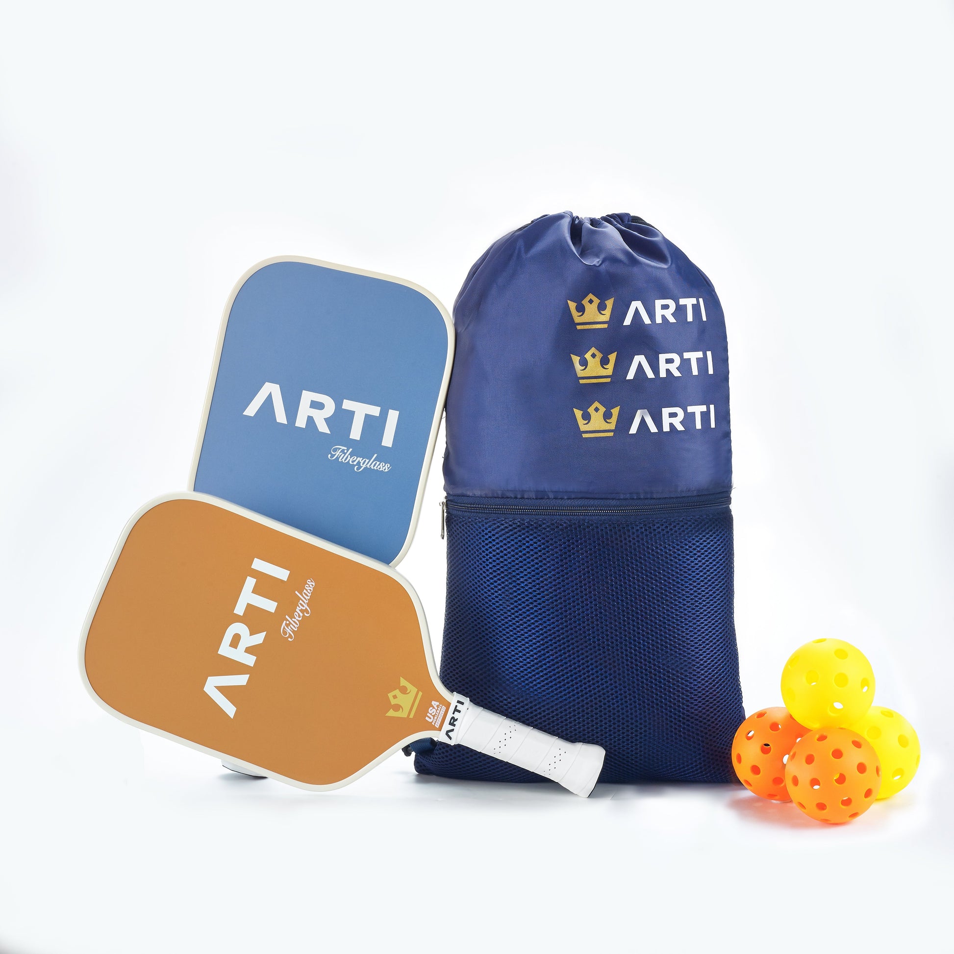 ARTI Horizon Duo Pickleball Paddle Set | 2 Fiberglass Paddles + 4 Balls + Bag | USAPA Approved | 16mm Core - Niksstuff
