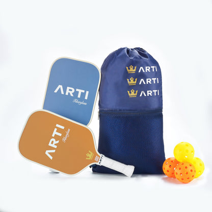 ARTI Horizon Duo Pickleball Paddle Set | 2 Fiberglass Paddles + 4 Balls + Bag | USAPA Approved | 16mm Core - Niksstuff