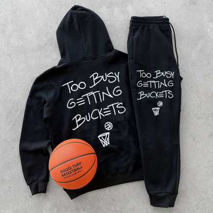 Bigger Than Basketball Too Busy Getting Buckets - Hoodie - Black | Youth & Adult - Niksstuff