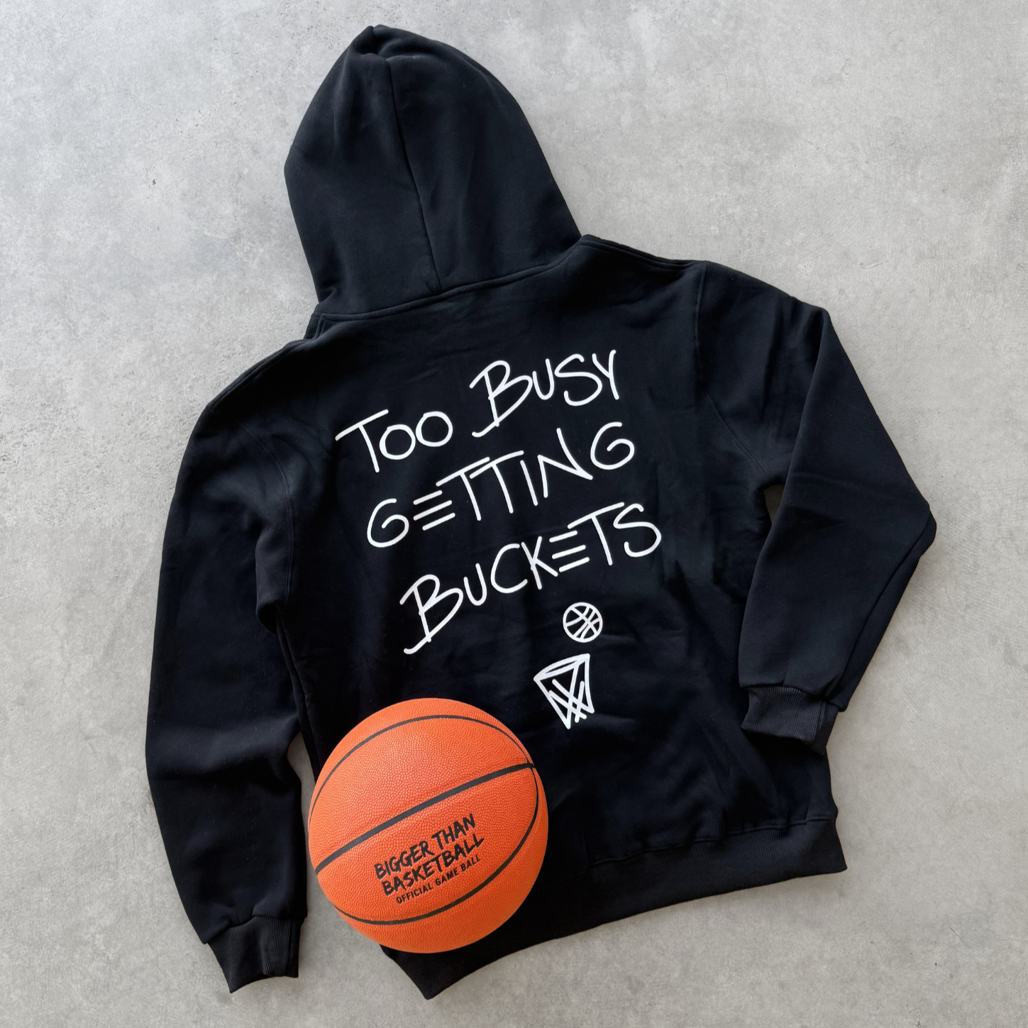 Bigger Than Basketball Too Busy Getting Buckets - Hoodie - Black | Youth & Adult - Niksstuff