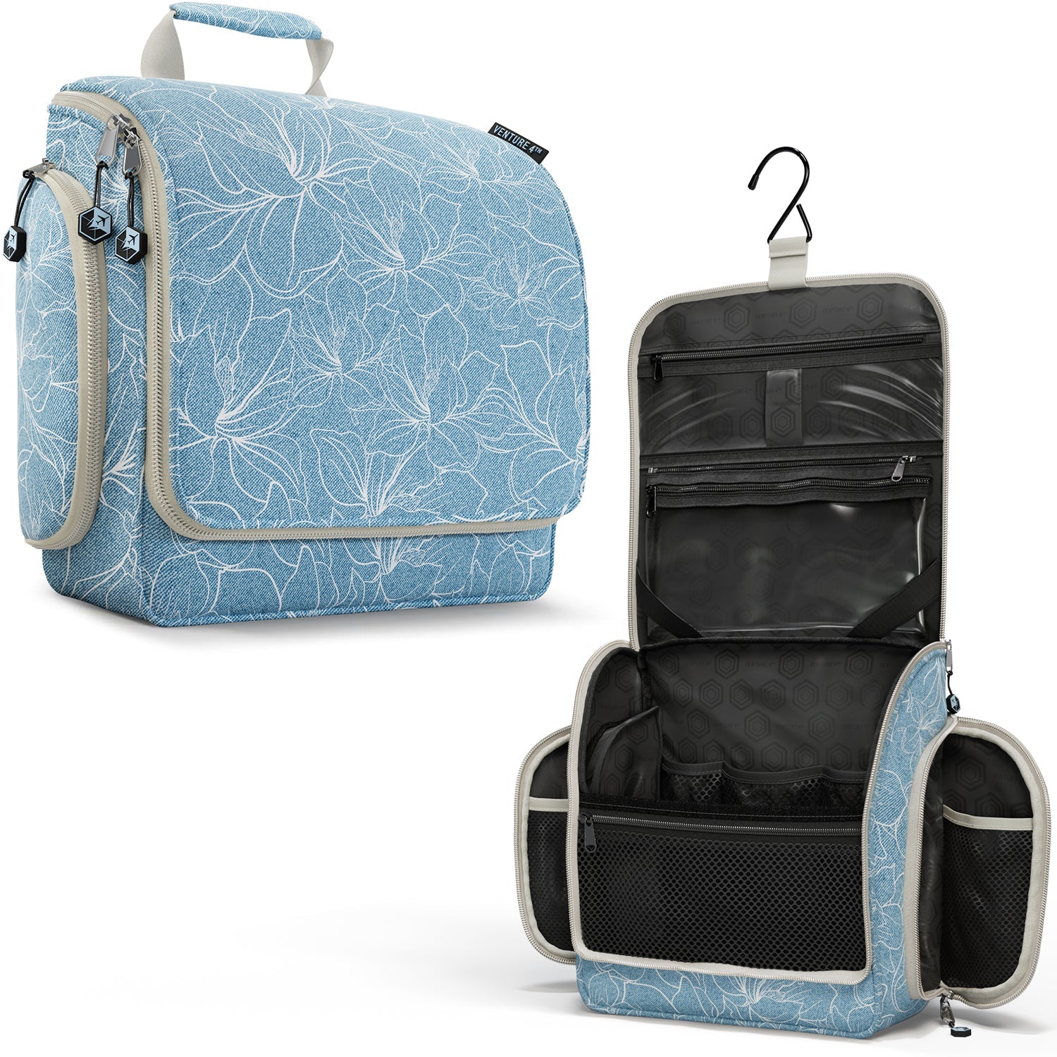 VENTURE 4TH Hanging Travel Toiletry Bag | TSA Compliant | 18 Colors & Designs - Niksstuff