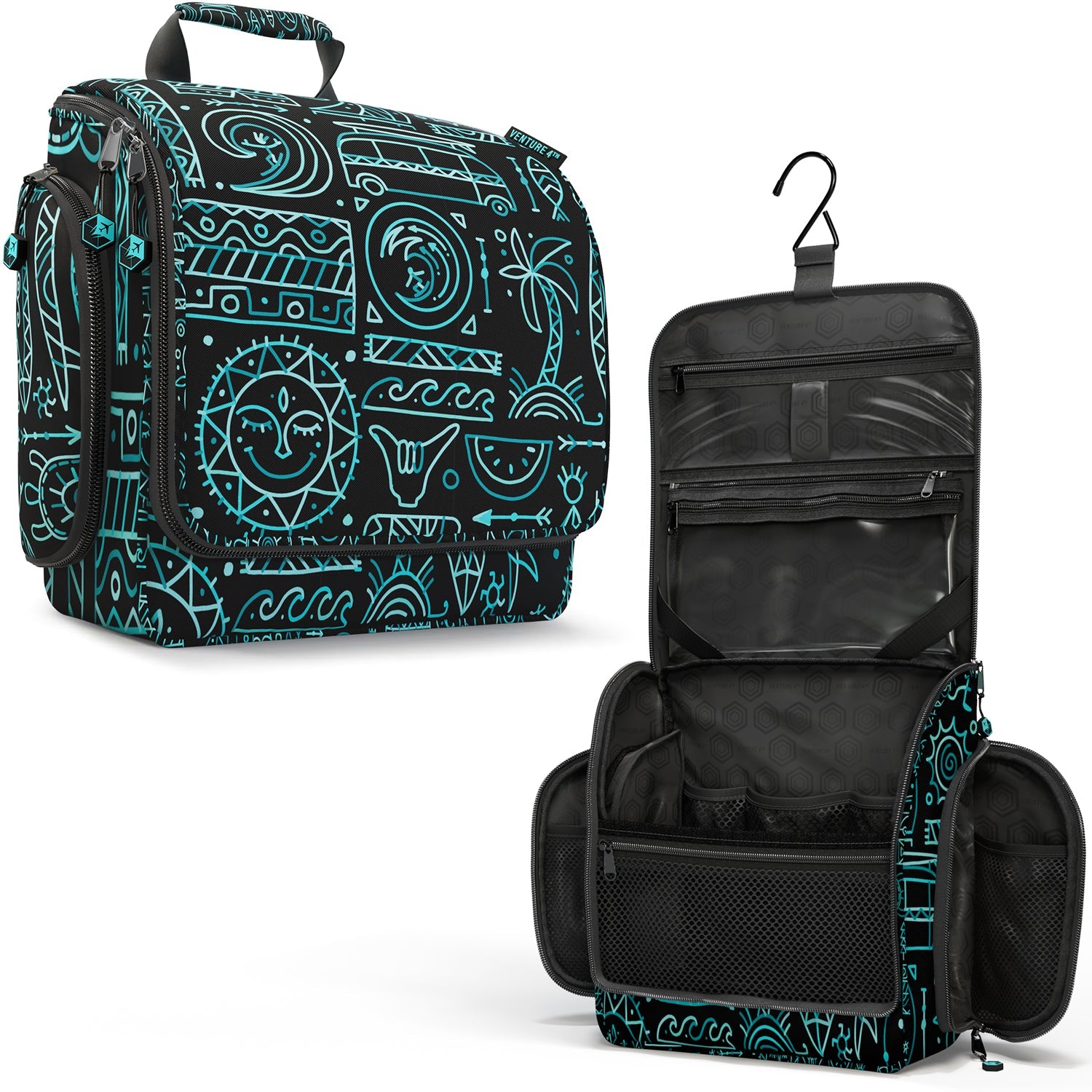 VENTURE 4TH Hanging Travel Toiletry Bag | TSA Compliant | 18 Colors & Designs - Niksstuff