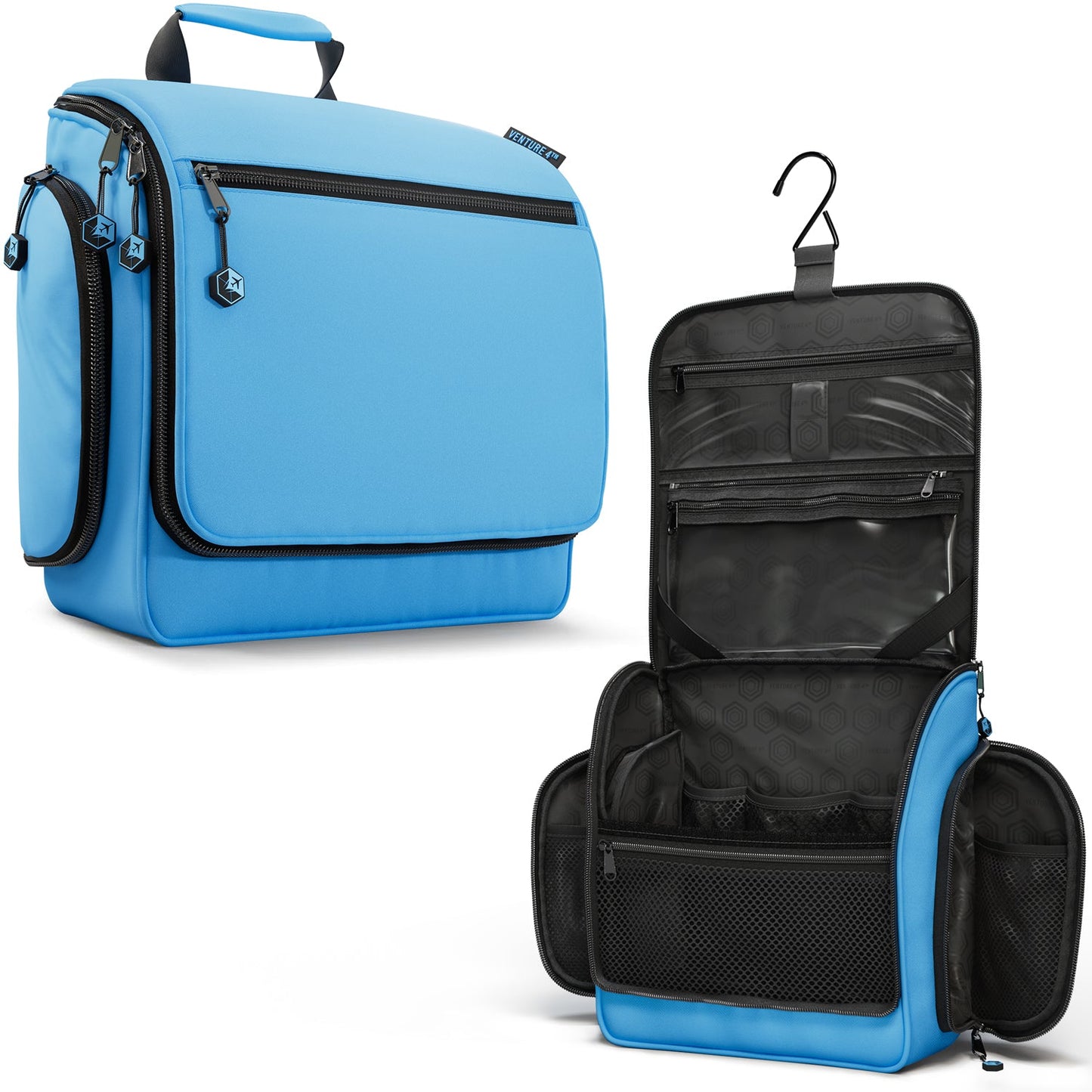 VENTURE 4TH Hanging Travel Toiletry Bag | TSA Compliant | 18 Colors & Designs - Niksstuff