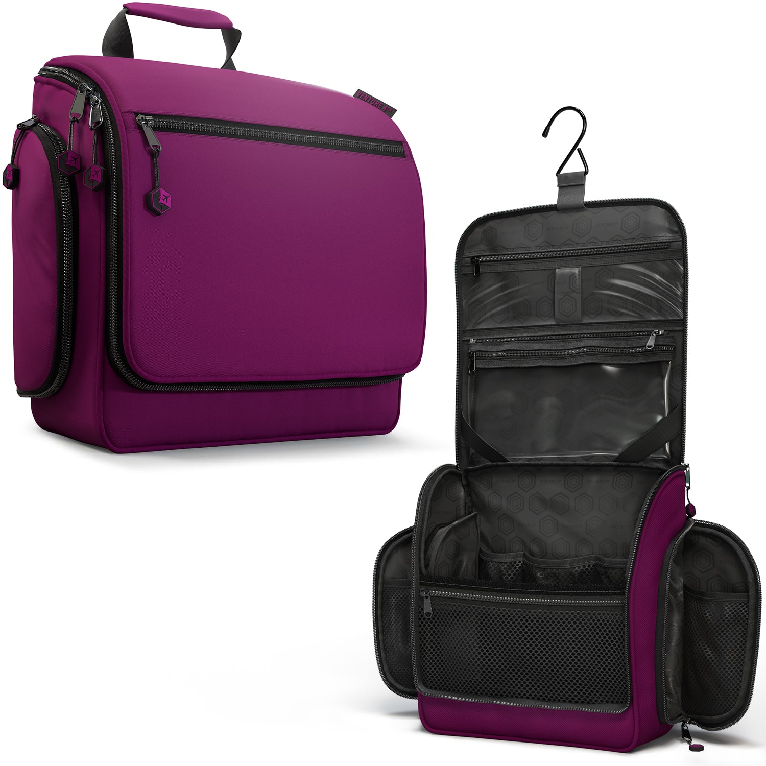 VENTURE 4TH Hanging Travel Toiletry Bag | TSA Compliant | 18 Colors & Designs - Niksstuff