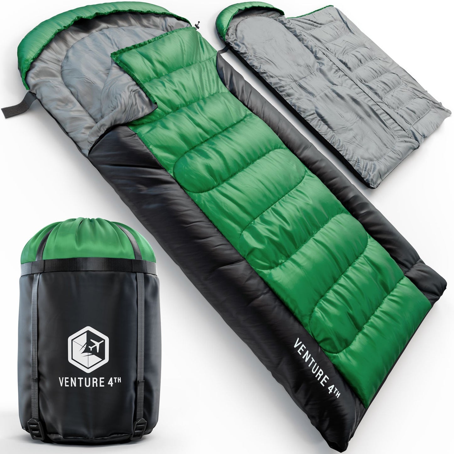 VENTURE 4TH XXL Sleeping Bag for Big & Tall Campers | 30–70°F | 90" x 39" | 5 Colors - Niksstuff