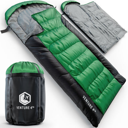 VENTURE 4TH XXL Sleeping Bag for Big & Tall Campers | 30–70°F | 90" x 39" | 5 Colors - Niksstuff