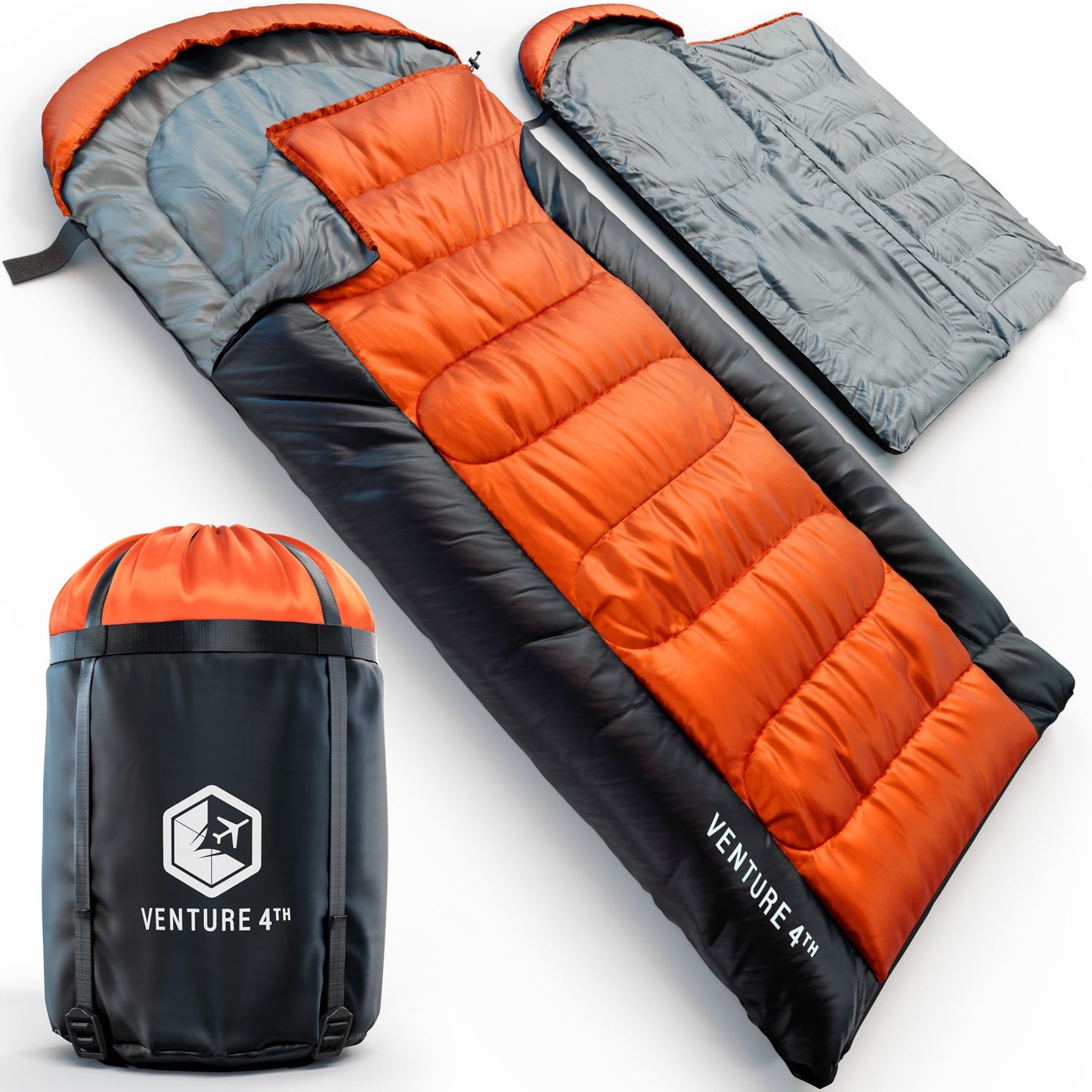 VENTURE 4TH XXL Sleeping Bag for Big & Tall Campers | 30–70°F | 90" x 39" | 5 Colors - Niksstuff