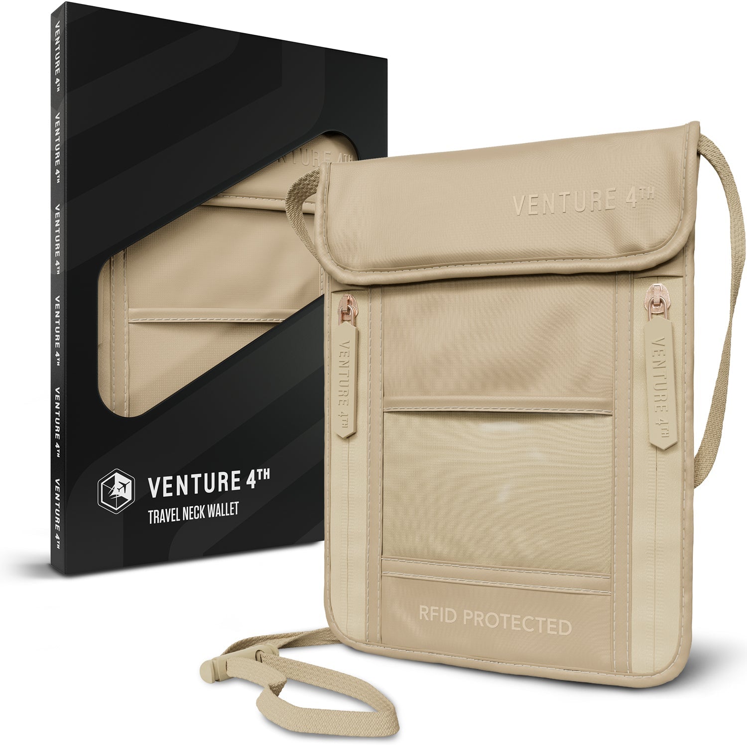 VENTURE 4TH Travel Neck Pouch | RFID Blocking | 210D Ripstop Nylon | 8 Colors - Niksstuff