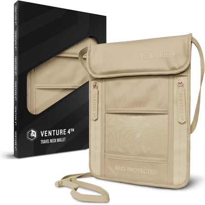 VENTURE 4TH Travel Neck Pouch | RFID Blocking | 210D Ripstop Nylon | 8 Colors - Niksstuff