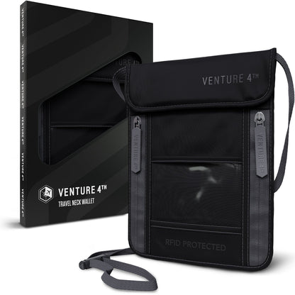VENTURE 4TH Travel Neck Pouch | RFID Blocking | 210D Ripstop Nylon | 8 Colors - Niksstuff