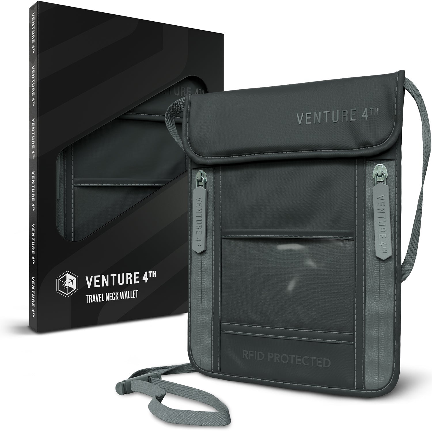 VENTURE 4TH Travel Neck Pouch | RFID Blocking | 210D Ripstop Nylon | 8 Colors - Niksstuff