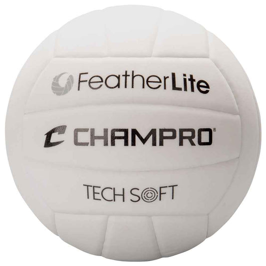 White training volleyball with FeatherLite and CHAMPRO Tech Soft logos