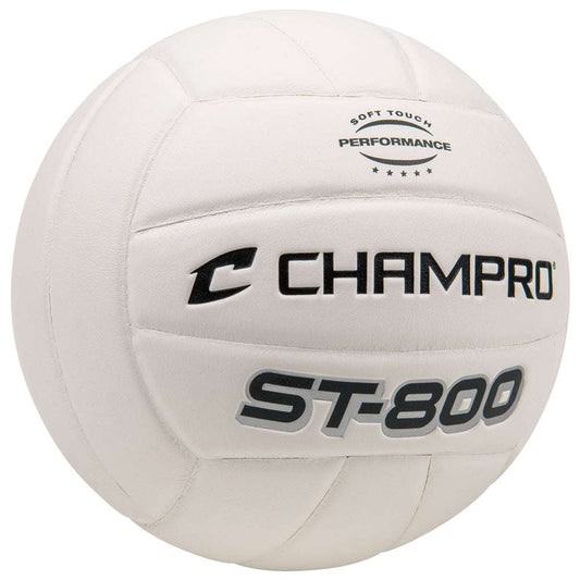 White Champro volleyball with Soft Touch Performance badge and ST-800 front text