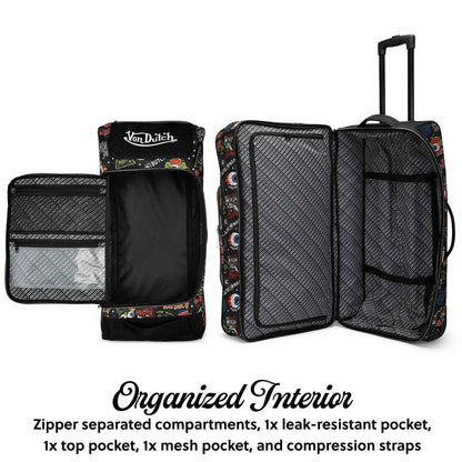 Jax Black 28" Checked Rolling Duffel