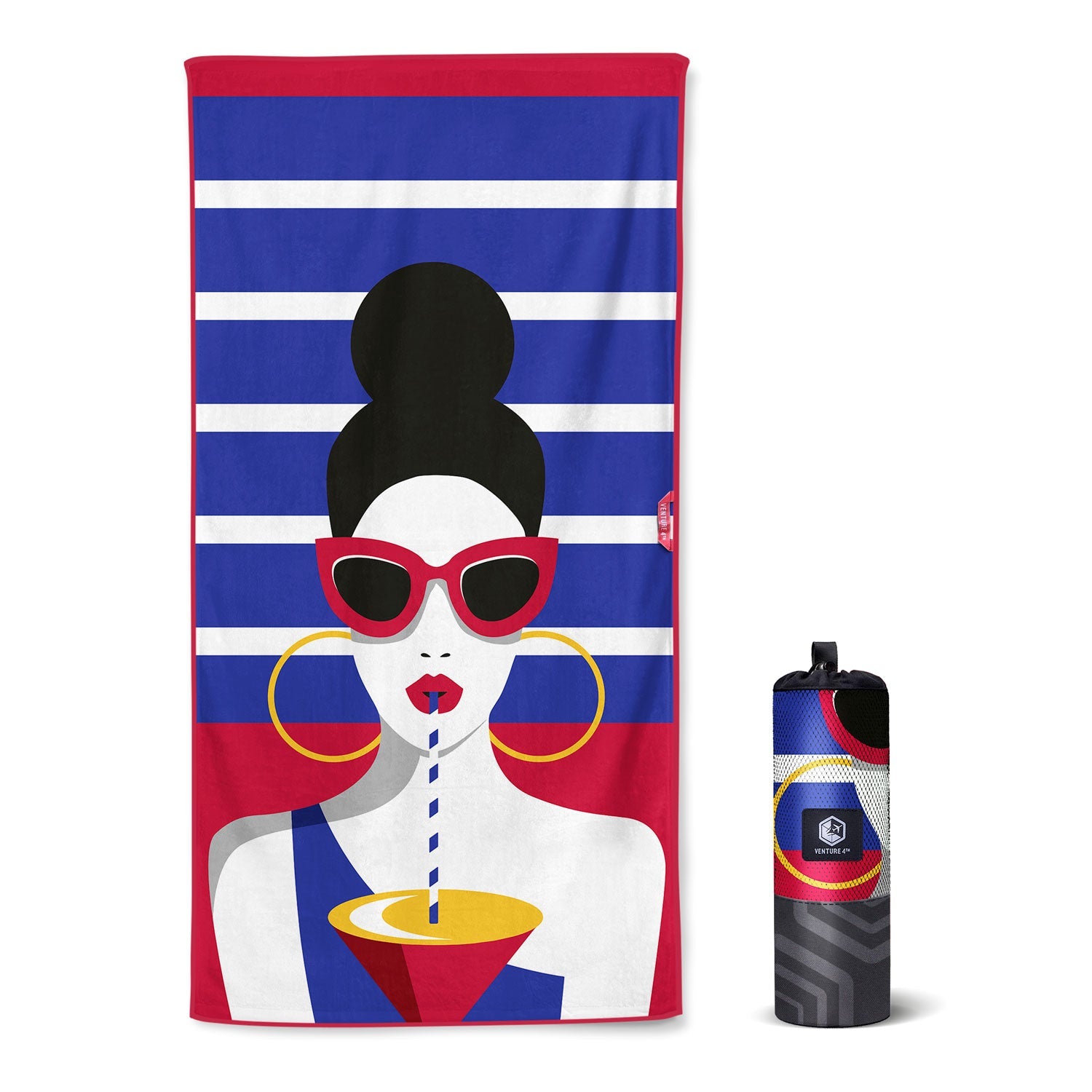 VENTURE 4TH Oversized Microfiber Beach Towel | 78"x35" | Quick-Dry | 31 Designs - Niksstuff