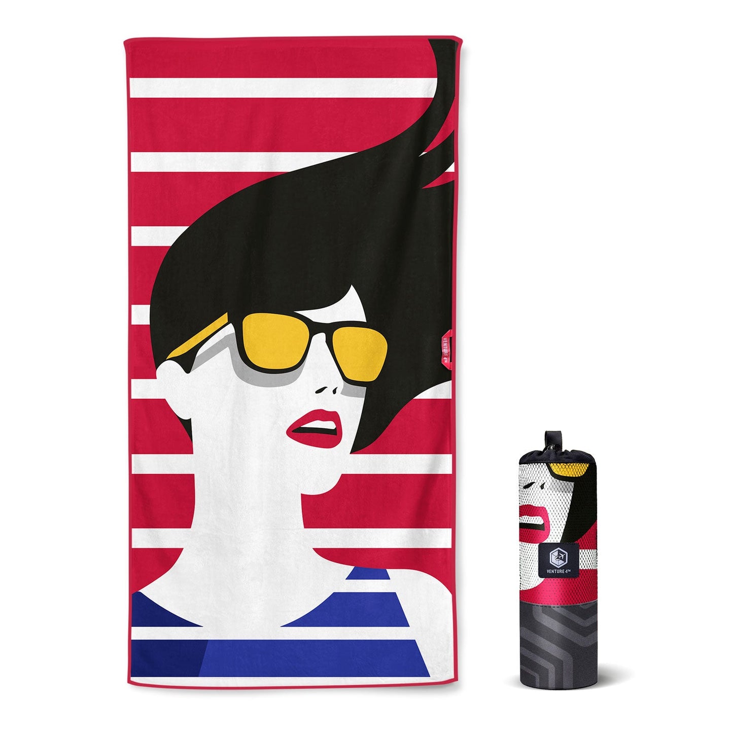 VENTURE 4TH Oversized Microfiber Beach Towel | 78"x35" | Quick-Dry | 31 Designs - Niksstuff