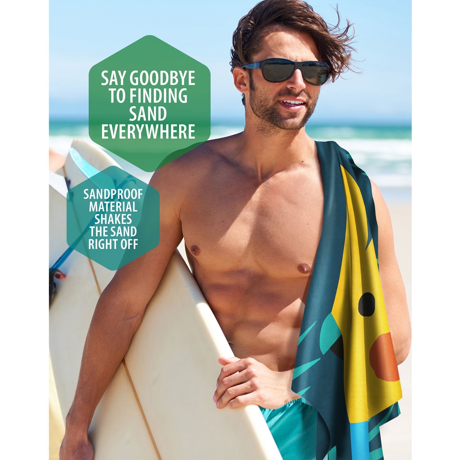 VENTURE 4TH Oversized Microfiber Beach Towel | 78"x35" | Quick-Dry | 31 Designs - Niksstuff