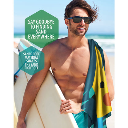 VENTURE 4TH Oversized Microfiber Beach Towel | 78"x35" | Quick-Dry | 31 Designs - Niksstuff
