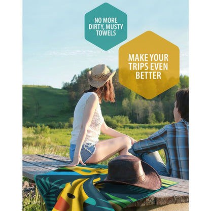 VENTURE 4TH Oversized Microfiber Beach Towel | 78"x35" | Quick-Dry | 31 Designs - Niksstuff