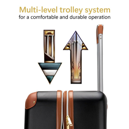 Naftali Vintage 3-Piece Expandable Luggage Set – Retro Diamond Texture, 8-Spinner Wheels