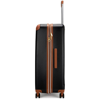 Naftali Vintage 3-Piece Expandable Luggage Set – Retro Diamond Texture, 8-Spinner Wheels