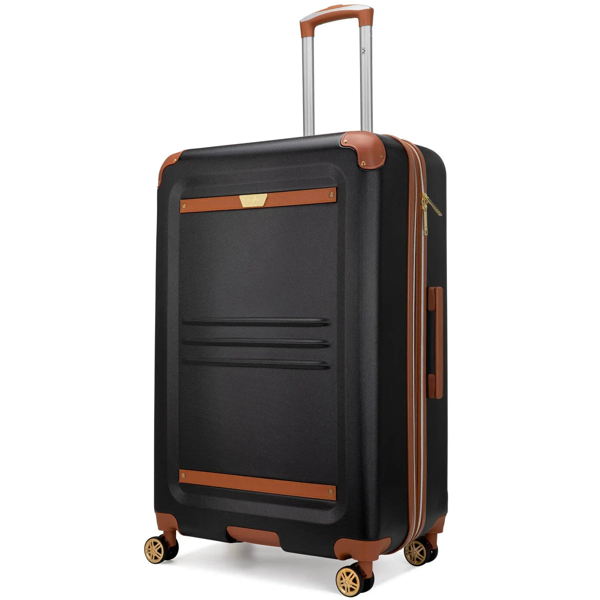 Naftali Vintage 3-Piece Expandable Luggage Set – Retro Diamond Texture, 8-Spinner Wheels