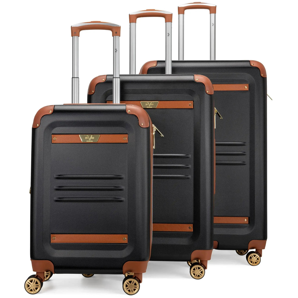 Naftali Vintage 3-Piece Expandable Luggage Set – Retro Diamond Texture, 8-Spinner Wheels