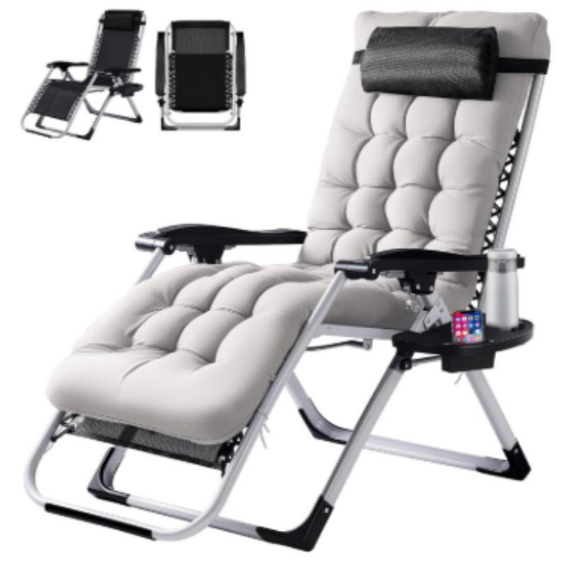 Zero Gravity Recliner Chair | Foldable Patio Lounge with Cup Holder & Cushion