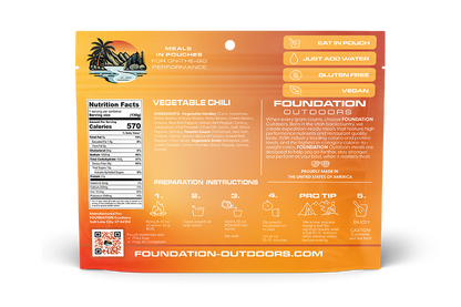 Foundation Outdoors Vegan Vegetable Chili Meal