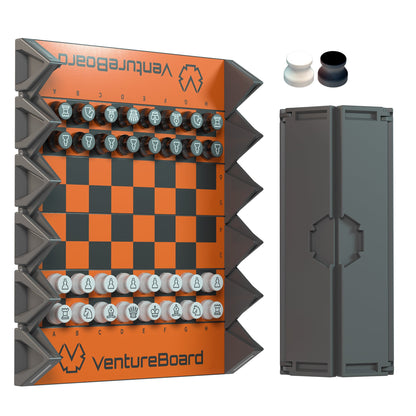 VentureBoard Mini Chess - Magnetic Roll-Up Travel Chess Set, Fire