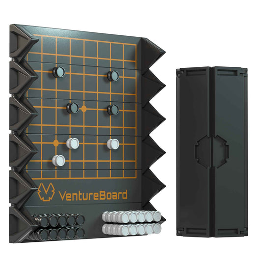Magnetic roll-up strategy board, 9x9 grid, with black and white magnetic discs