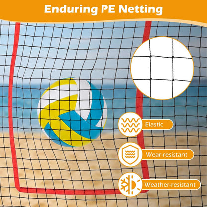Close-up of volleyball rebounder net mesh and red target edging