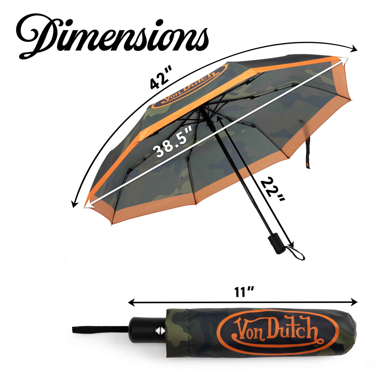 Von Dutch Camo Compact Automatic Umbrella