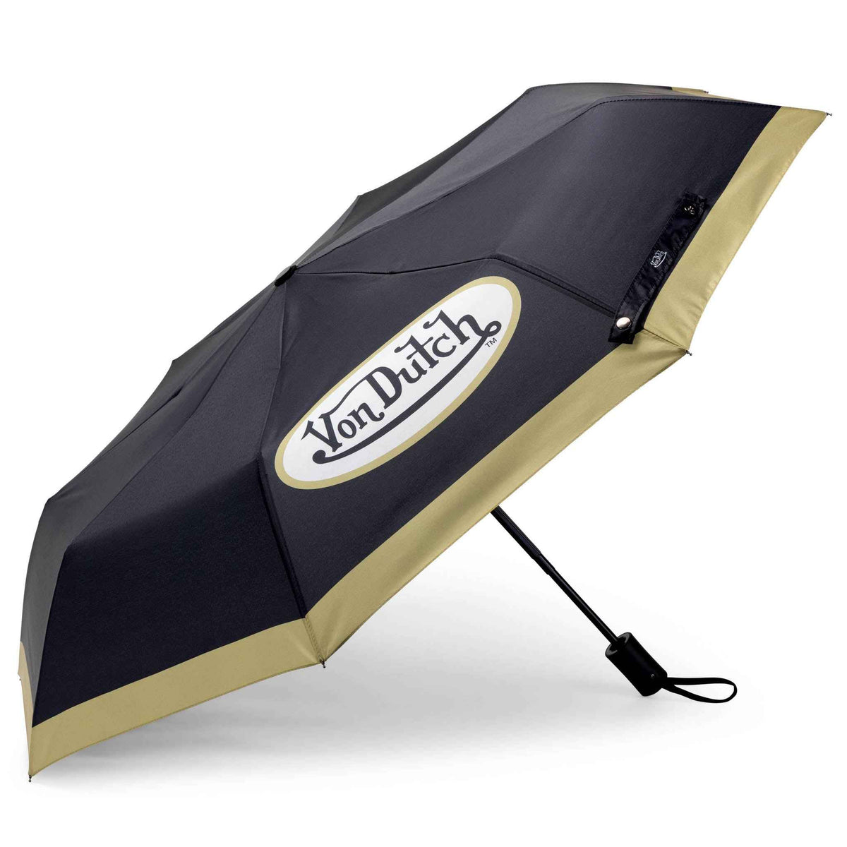 Von Dutch Gold Logo Compact Automatic Umbrella