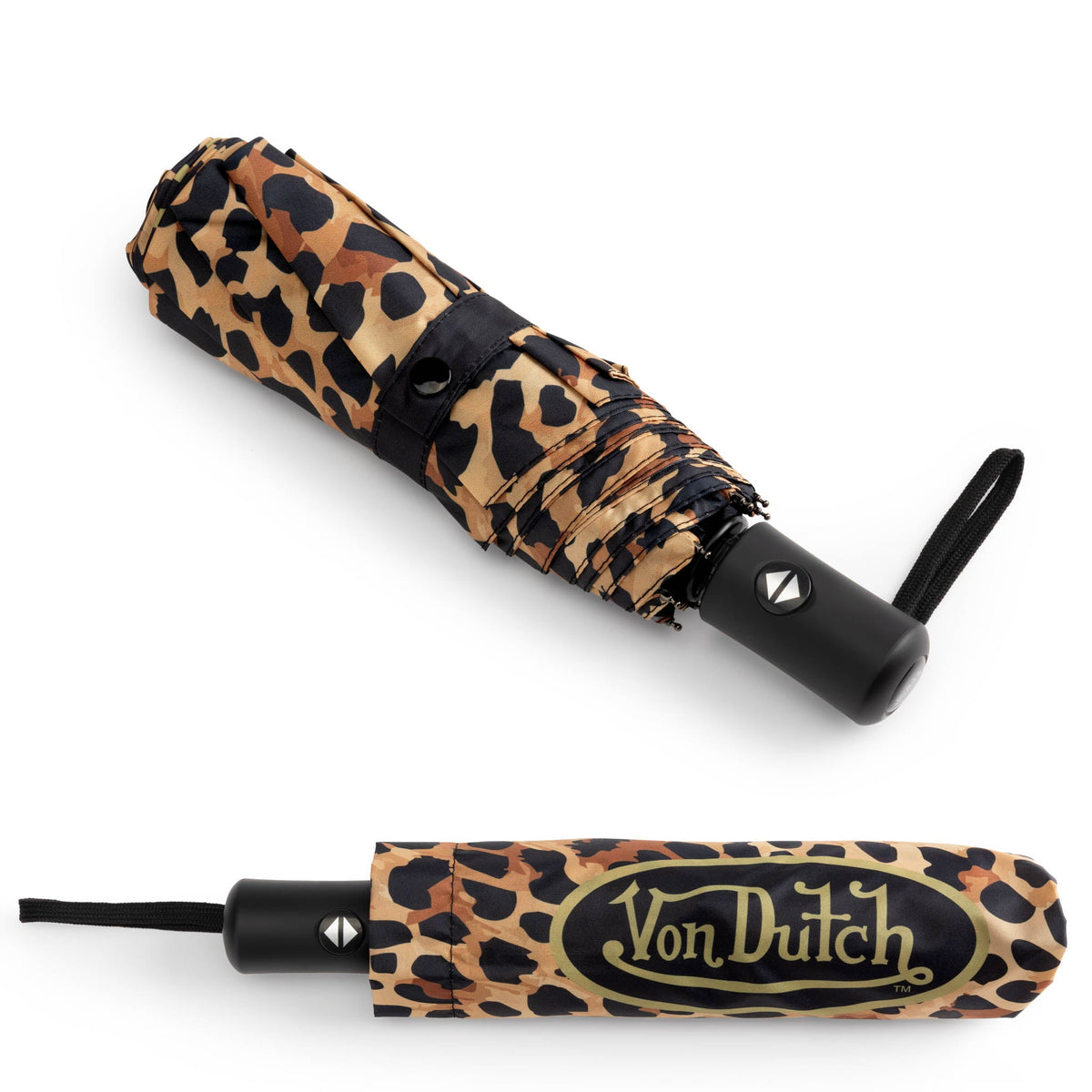 Von Dutch Leopard Compact Automatic Umbrella