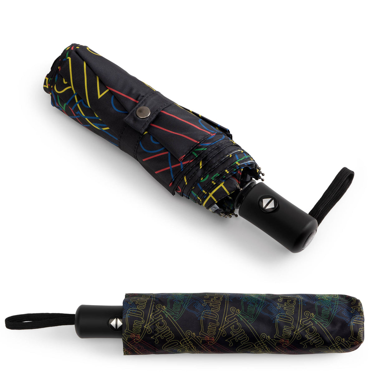 Von Dutch Automatic Compact Umbrella with Protective Sleeve – Neon Logo