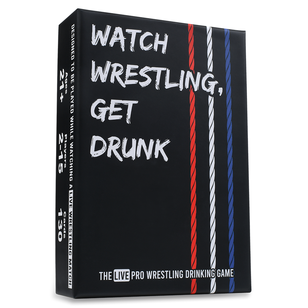 Watch Wrestling, Get Drunk | The Live Pro Wrestling Drinking Game | 130 Cards | Falling Whale Games - Niksstuff