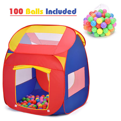 Kids Pop-Up Play Tent with 100 Balls | Breathable Mesh | Foldable | Indoor & Outdoor