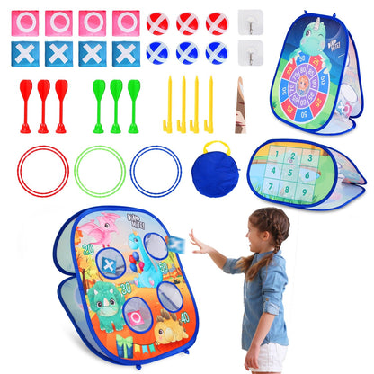 GBruno 5-in-1 Bean Bag Toss Game – Dinosaur & Unicorn