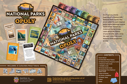 National Parks Opoly Board Game | U.S. Parks Monopoly-Style Game | Ages 8+ - Niksstuff