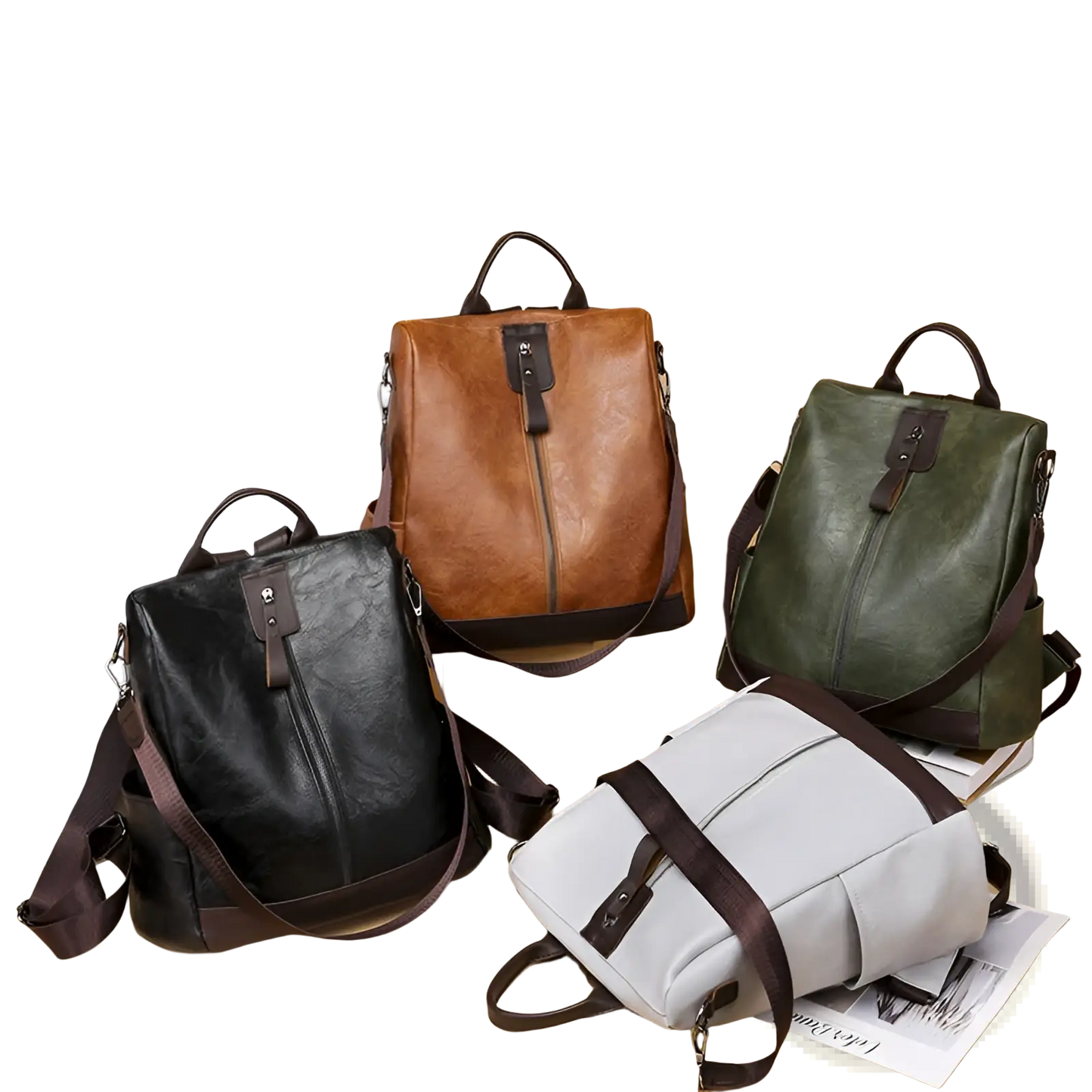 Anti-Theft Leather Backpack | Urban Travel Bag | 4 Colors | Expandable Storage | 30×29×12cm | ARBA Global - Niksstuff