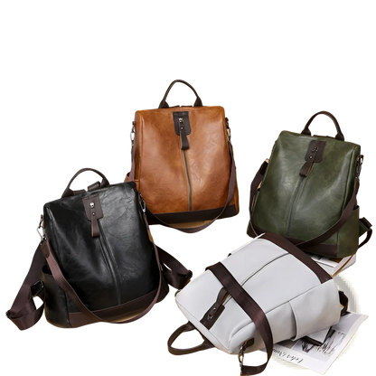 Anti-Theft Leather Backpack | Urban Travel Bag | 4 Colors | Expandable Storage | 30×29×12cm | ARBA Global - Niksstuff