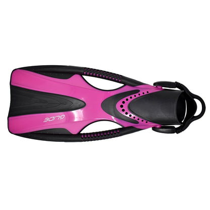 Glide Women's Magenta Dive Fins with Bungee Strap by Scuba Choice - Niksstuff