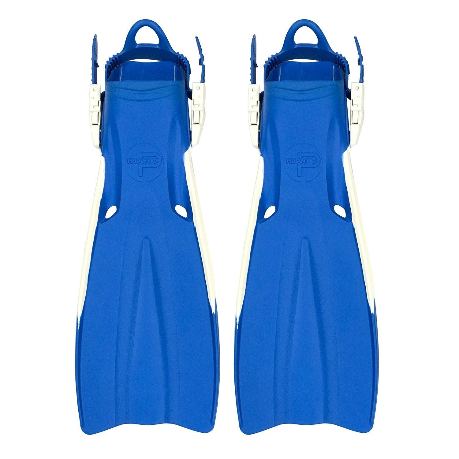 Palantic Open Heel Rubber Dive Fins with Mesh Bag in Blue by Scuba Choice - Niksstuff