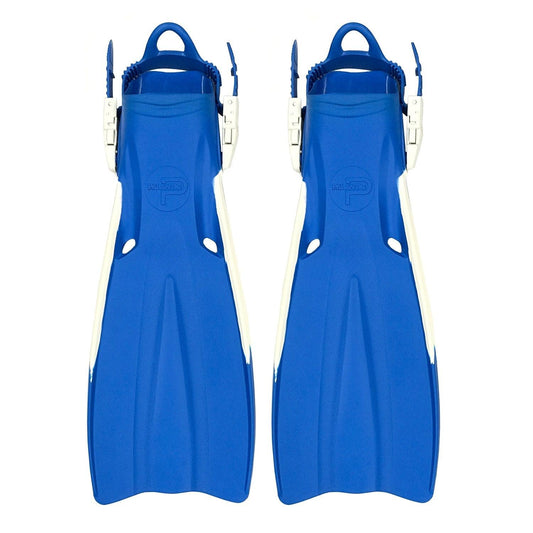Palantic Open Heel Rubber Dive Fins with Mesh Bag in Blue by Scuba Choice - Niksstuff