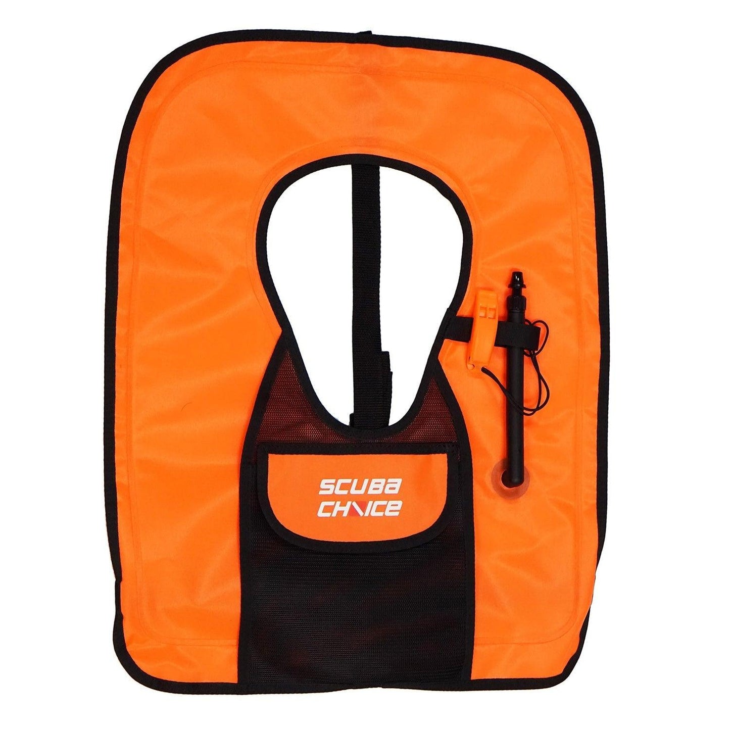Adult Orange Snorkel Vest with Front Pocket & Whistle by Scuba Choice - Niksstuff