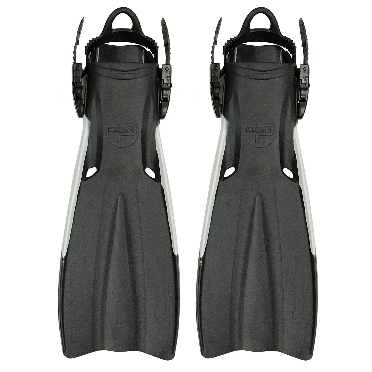 Palantic Open Heel Rubber Dive Fins with Mesh Bag in Black by Scuba Choice - Niksstuff