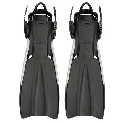 Palantic Open Heel Rubber Dive Fins with Mesh Bag in Black by Scuba Choice - Niksstuff