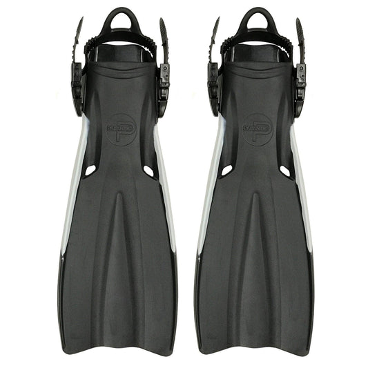 Palantic Open Heel Rubber Dive Fins with Mesh Bag in Black by Scuba Choice - Niksstuff