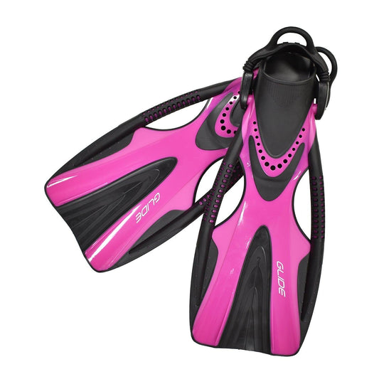 Glide Women's Magenta Dive Fins with Bungee Strap by Scuba Choice - Niksstuff
